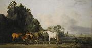 George Stubbs Brood Mares and Foals, oil on canvas